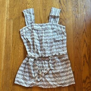 BCBGeneration Cream and Brown Striped Sleeveless Top
